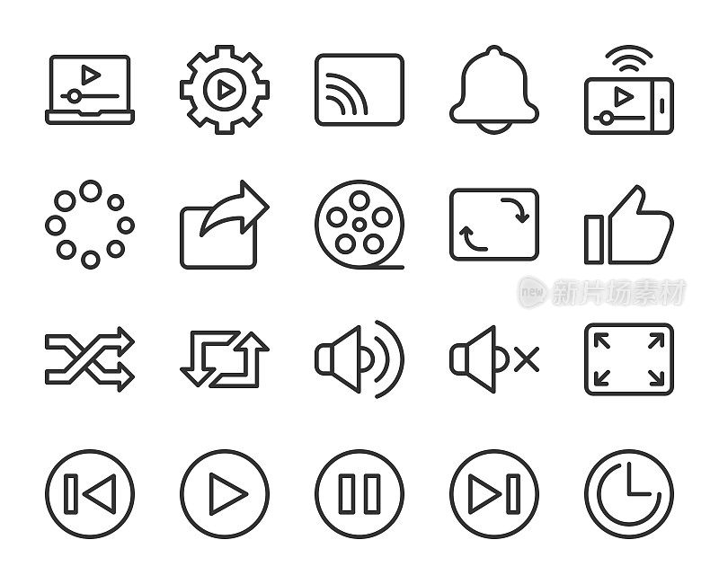 Video Streaming - Line Icons